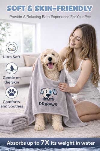 Microfiber Dog Towel for Drying Dogs, Super Absorbent Soft Pet Grooming Towel - Image 4