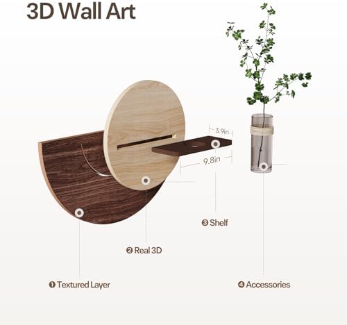 3D Round Wall Art for Dining Room, Modern Textured Circular Wall Decor - Image 3