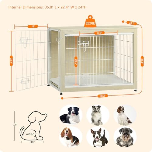 DWANTON 38.5" XL Dog Crate Furniture - Image 3