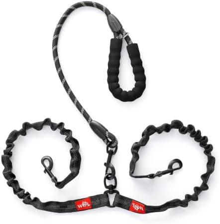 Double Dog Leash, 360° Swivel, No Tangle, Two Dogs, Split Leash, Reflective and by theWigziCollection