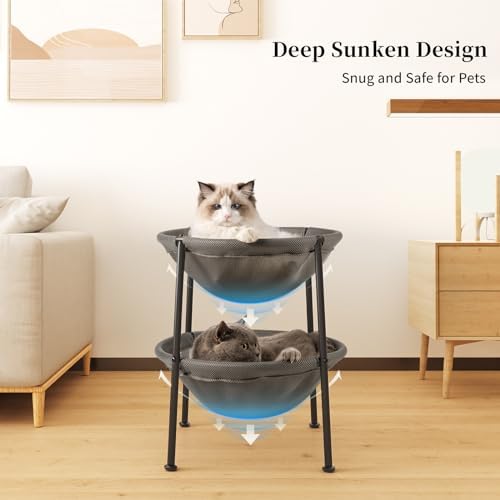 JUNSPOW Double Cat Bed Grey, Breathable - Image 4