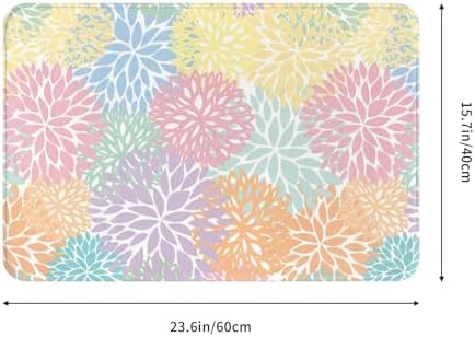 Colorful Chrysanthemum Floral Bath Mat 24x16 Inch Non-Slip Soft Microfiber - Image 3
