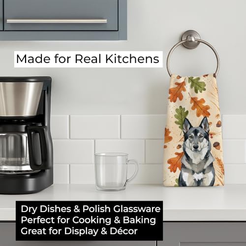 Caroline's Treasures Norwegian Elkhound Dogs Kitchen Towel 15x25 in - Image 3