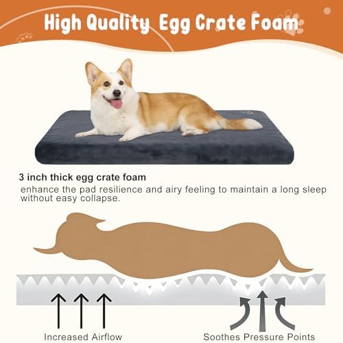 EMPSIGN Dog Bed Mat Crate Pad Mattress, Ultra Soft Pet Kennel - Image 2