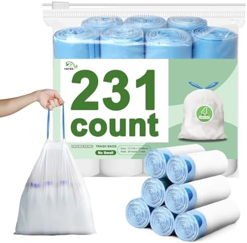 4 Gallon Drawstring Trash Bags by YUFDA