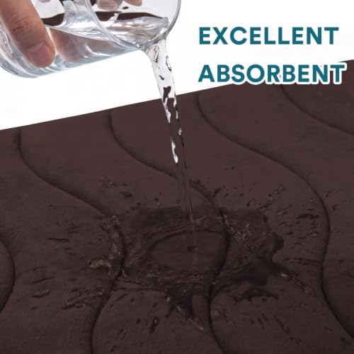 Flamingo P Brown Bath Mat 24x36 Quick Dry Washable Soft Memory Foam - Image 4