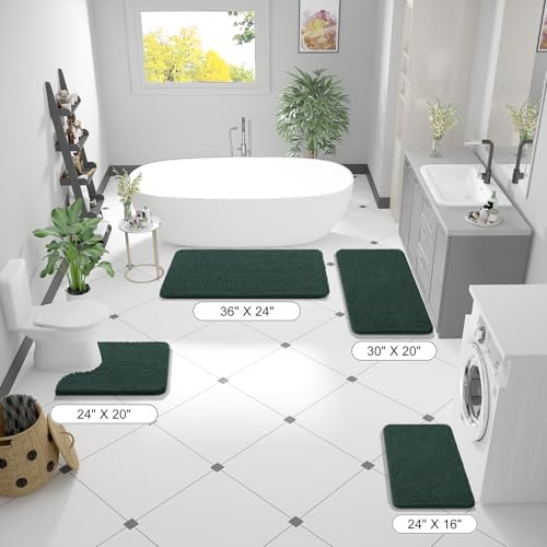 OLANLY Large Bathroom Rugs 40x32, Extra Soft Absorbent Chenille Bath Rugs - Image 2