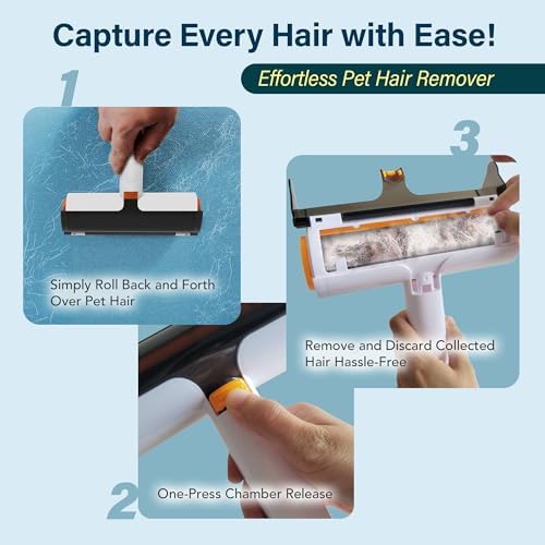 Pet Hair Remover, Lint Roller for Pet Hair, Reusable Fur Removal Tool- Cat and - Image 3