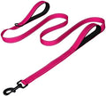 Joytale Dog Leash for Large Dogs that Pull, Double Handle, Hot Pink by Joytale