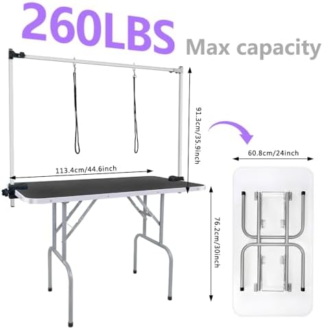 LEIBOU 45'' Professional Foldable Heavy Duty Dog Pet Grooming Table - Image 2