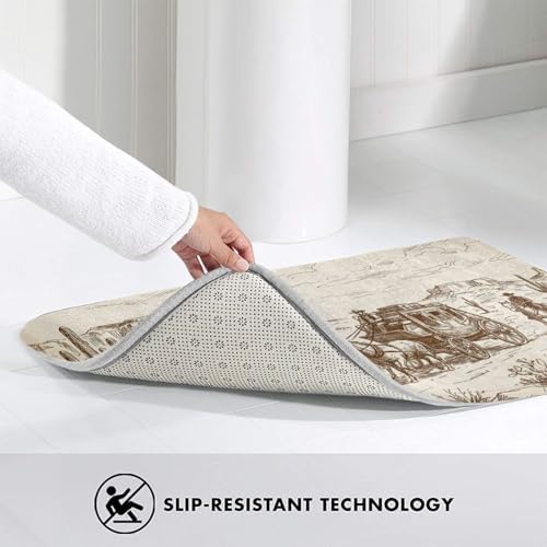 Western Desert Cowboys Bath Mat Non-Slip Soft Microfiber Bathroom Rugs Washable - Image 4