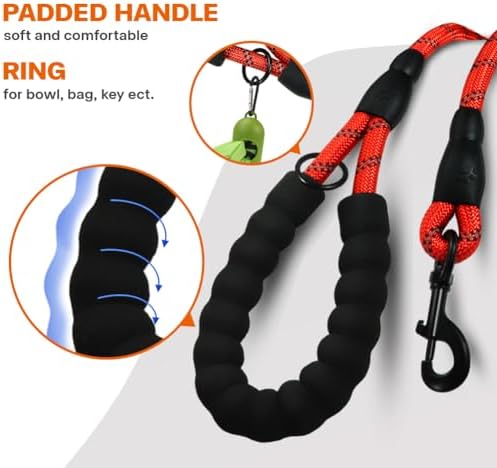 Taglory Rope Dog Leash for Small Medium Dogs, 6 FT Padded Handle - Image 4