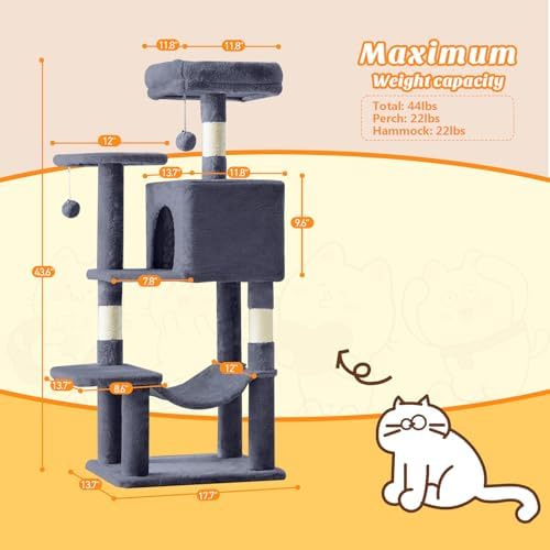 Sweetcrispy 44 Inch Cat Tree Tower - Image 6