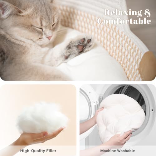 CHEERHOME PETS Handwoven Cat Basket Bed Cooling - Image 3