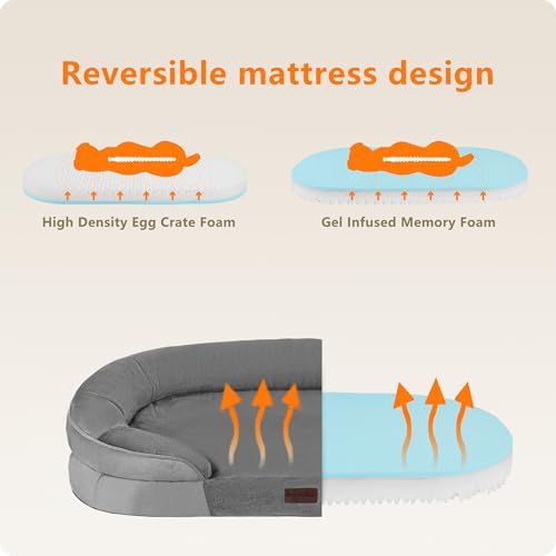 Dwanton Orthopedic Waterproof X-Large Dog Bed Sofa, Gel Memory Foam - Image 3