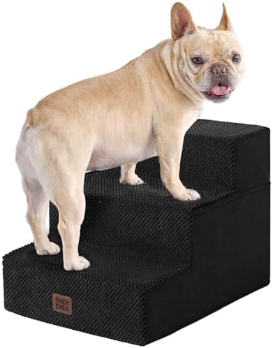 EHEYCIGA Dog Stairs for Small Dogs 13.5" H, 3-Step Dog Steps for Cats by EHEYCIGA