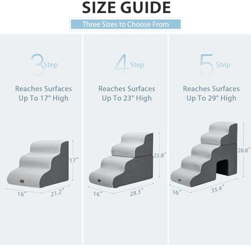 Garnpet Dog Stairs for Couch Sofa and Chair, 3-Step Dog Steps for Small Dogs - Image 4
