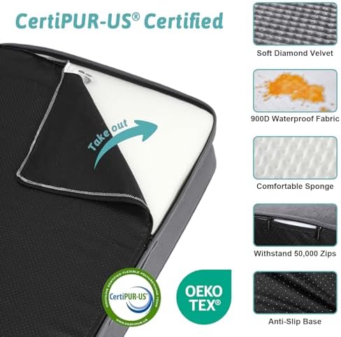 COZY KISS Orthopedic Dog Bed for Extra Large Dogs, L Shaped XXL 48x35 inch - Image 4