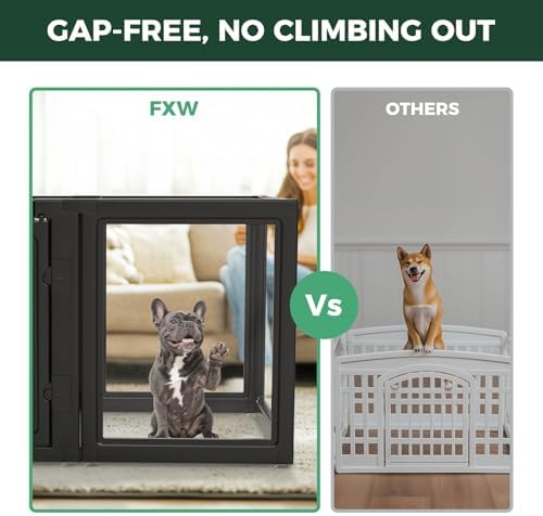 FXW AuraSpace Clear Acrylic Indoor Dog Playpen, 16 Panels - Image 2
