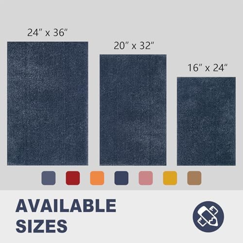 CozeCube Navy Blue 32"x20" Shaggy Non Slip Soft Washable Bath Mat - Image 3