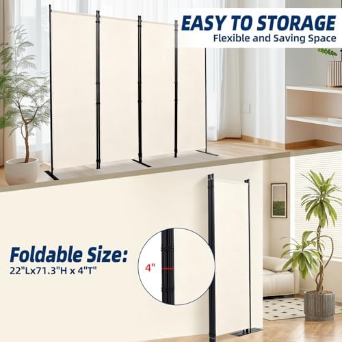 4 Panel Wide Room Divider Wall Screen - Image 5