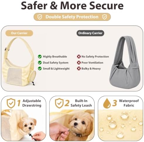 Dog Sling Carrier for Small Dogs & Cats Up to 15lbs, Hands Free Pet Carrier - Image 5