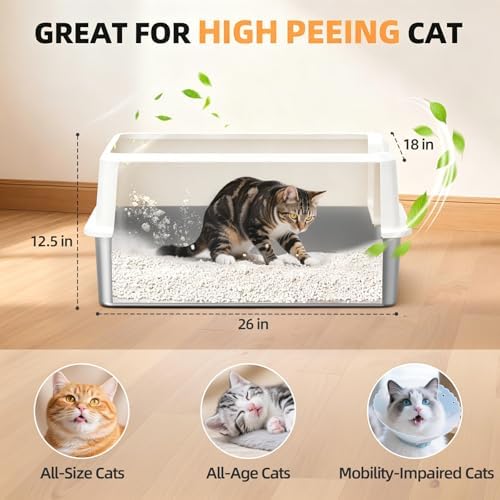 WoofiGo XXL Stainless Steel Cat Litter Box, High Sided Open Top Litter Pan - Image 6