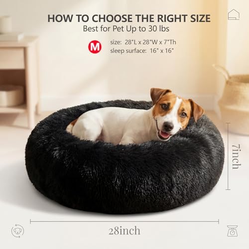 nononfish Cozy Donut Dog Bed, Soft Calming Bed - Image 3