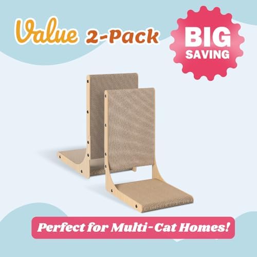 Zakkart 2-Pack L-Shaped Cat Scratching Board, 19.7" Tall - Image 2