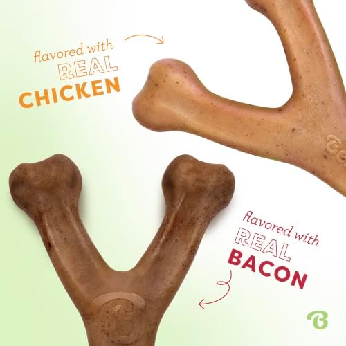Benebone 2-Pack Wishbone Dog Chew Toy, Real Bacon & Chicken - Image 2