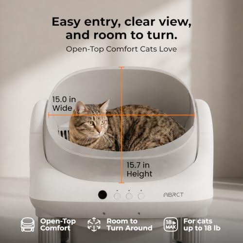 ABRCT Open Top L1 Self Cleaning Litter Box, Electronic Hands-Free, Smart Robot - Image 2