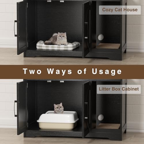 Halitaa Cat Litter Box Enclosure, Hidden Litter Box Furniture - Image 4