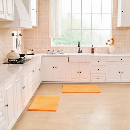 CozeCube Orange 24"x16" Shaggy Non Slip Soft Washable Bath Mat - Image 5