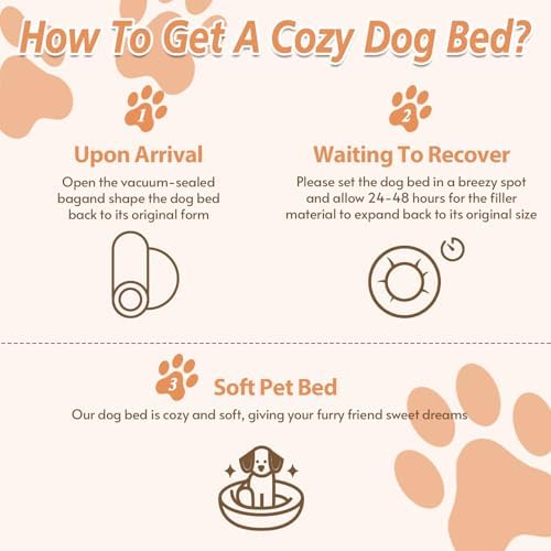 JOLLYVOGUE Calming Dog Beds Extra Large Sized Dog, 45in Donut Washable Large - Image 7