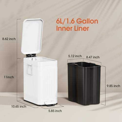 Small Trash Can with Lid, 1.6 Gal Dog Poop Trash Can - Image 6