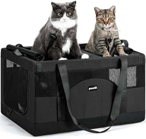Pecute Cat Carrier, Soft Double Pet Crate by pecute