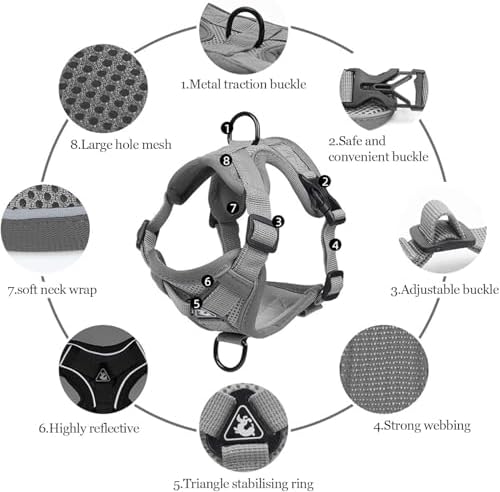 Wanheart cat Chest Harness and Leash, Anti-Escape Adjustable Soft mesh cat - Image 3
