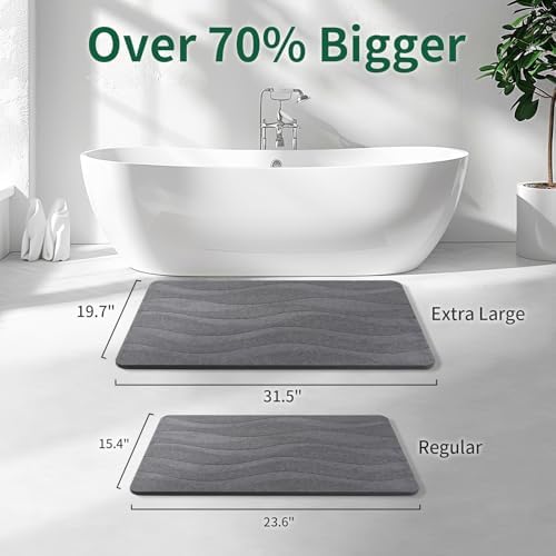 XMarrat Extra Large Stone Bath Mat, Diatomaceous Earth Mat, 31.5"x19.7" - Image 2