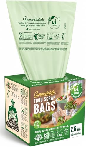 UNNI 2.6 Gallon Compostable Bags, 10 Liter, Extra Thick 0.71 Mil by UNNI