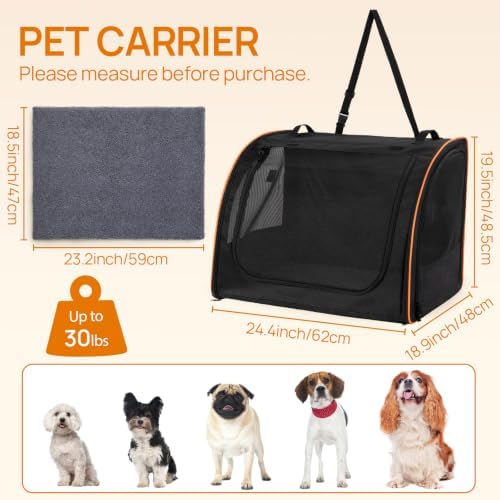 Dog Car Seat, Enclosed Carrier for Pets Travel Safety Dog Crate Soft-Sided - Image 2