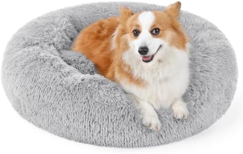 rabbitgoo Calming Cat Beds for Indoor Cats, 30 inches, Light Grey by rabbitgoo