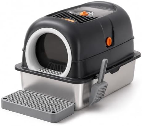 Stainless Steel Litter Box 23.6", Enclosed Dual Entry XL by Unknown