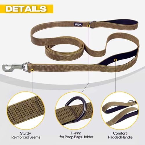Fida 10 FT Heavy Duty Dog Leash, Dual Padded Handles - Image 6