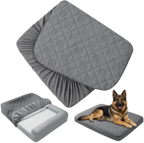 PAWFINITY XXL Waterproof Dog Bed Cover Replacement, Fitted Sheet Washable by Pawfinity