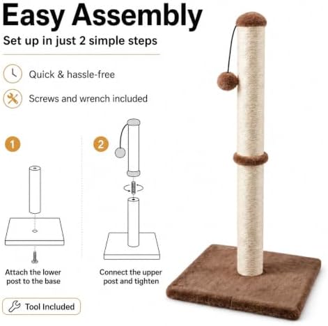 Dimaka 29" Tall Cat Scratching Post, Claw Scratcher - Image 3