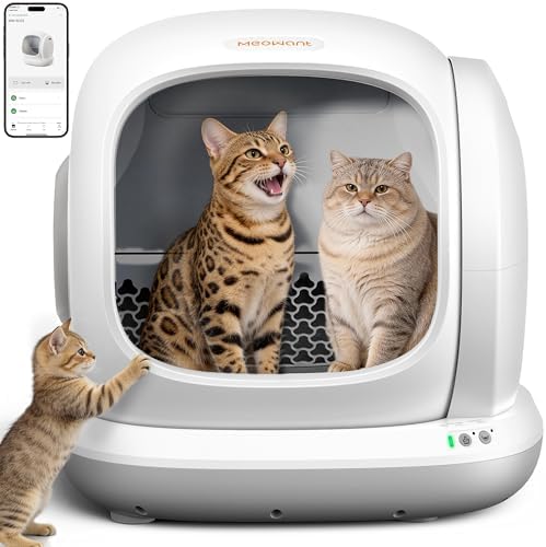 Meowant Self-Cleaning Cat Litter Box, 75L Extra Large Open by Meowant
