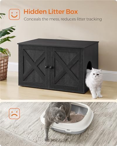 Feandrea Cat Litter Box Enclosure, End Table, 31.5 x 20.9 x 19.7 Inches - Image 5