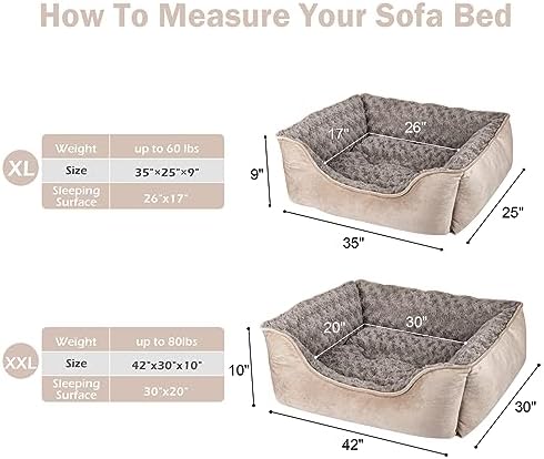 JOEJOY Rectangle Dog Bed for Large Medium Small Dogs - Image 4