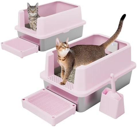 RIZZARI High-Sided Large Cat Litter Box: 2-Pack by RIZZARI