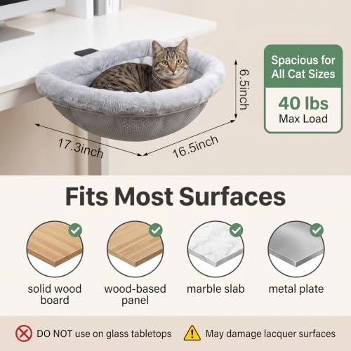 SWIND Cat Desk Bed, Adjustable Cat Desk Hammock, Cat Bed - Image 5